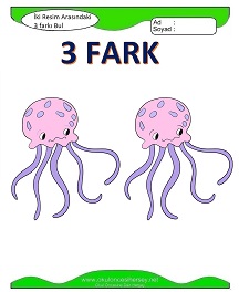 okul öncesi çocuklar için İki Resim Arasındaki Farkı Bul Etkinliği